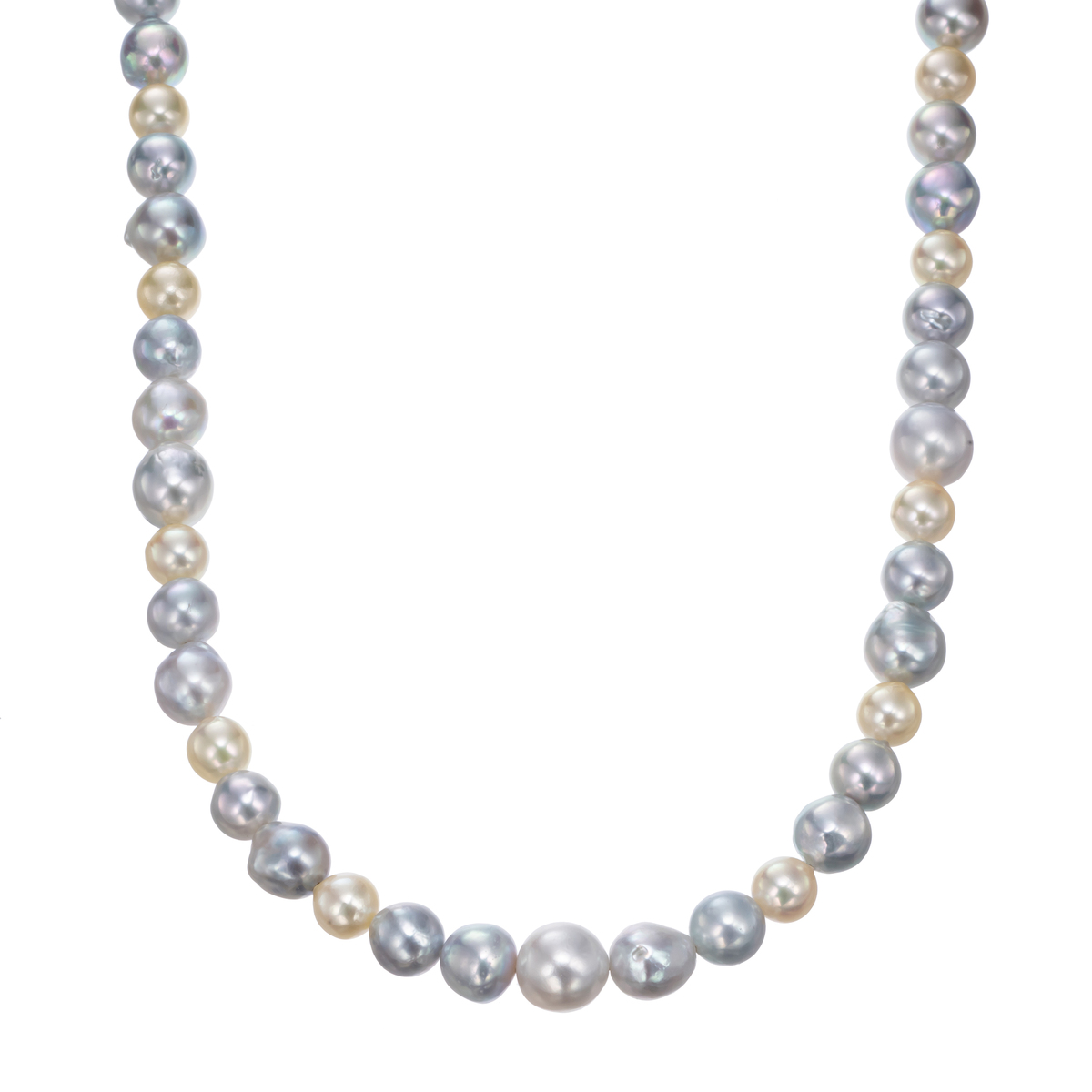 d*3様 真珠ネックレス 純プラチナ 和真珠ネックレス7.0-10.0mmトグルクラスプ IRIS