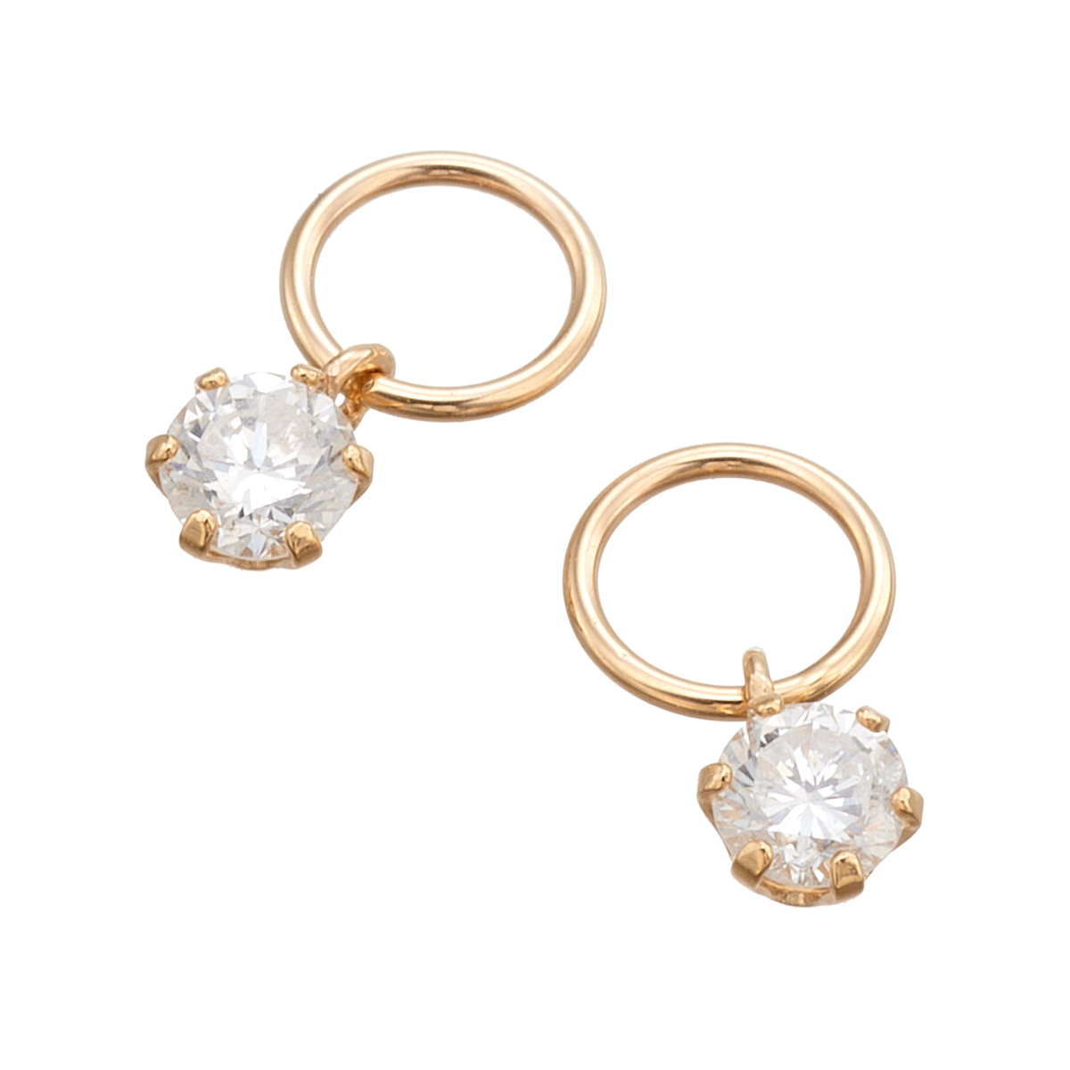 10K ダイヤモンド ピアリングチャーム 計0.12ctUP ピアリング