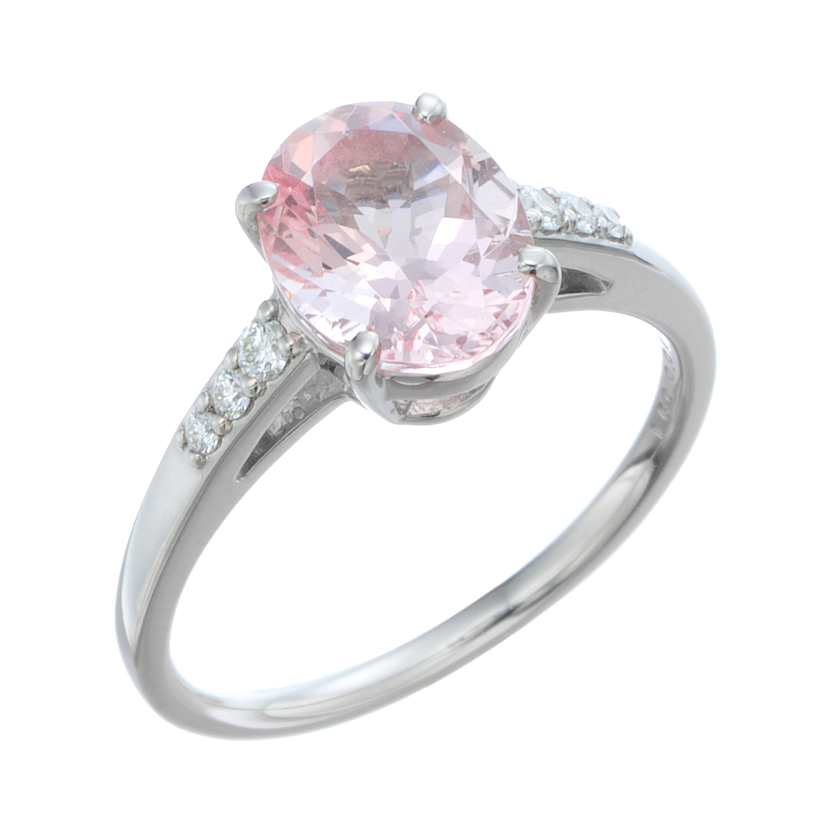 モルガナイト　silverリング モルガナイト オーバルカボション8×6 ミル打ち シルバーSV925