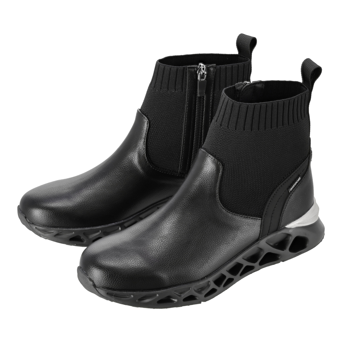ELLE SPORT BLACK LABEL ニットショートブーツ エルスポーツ