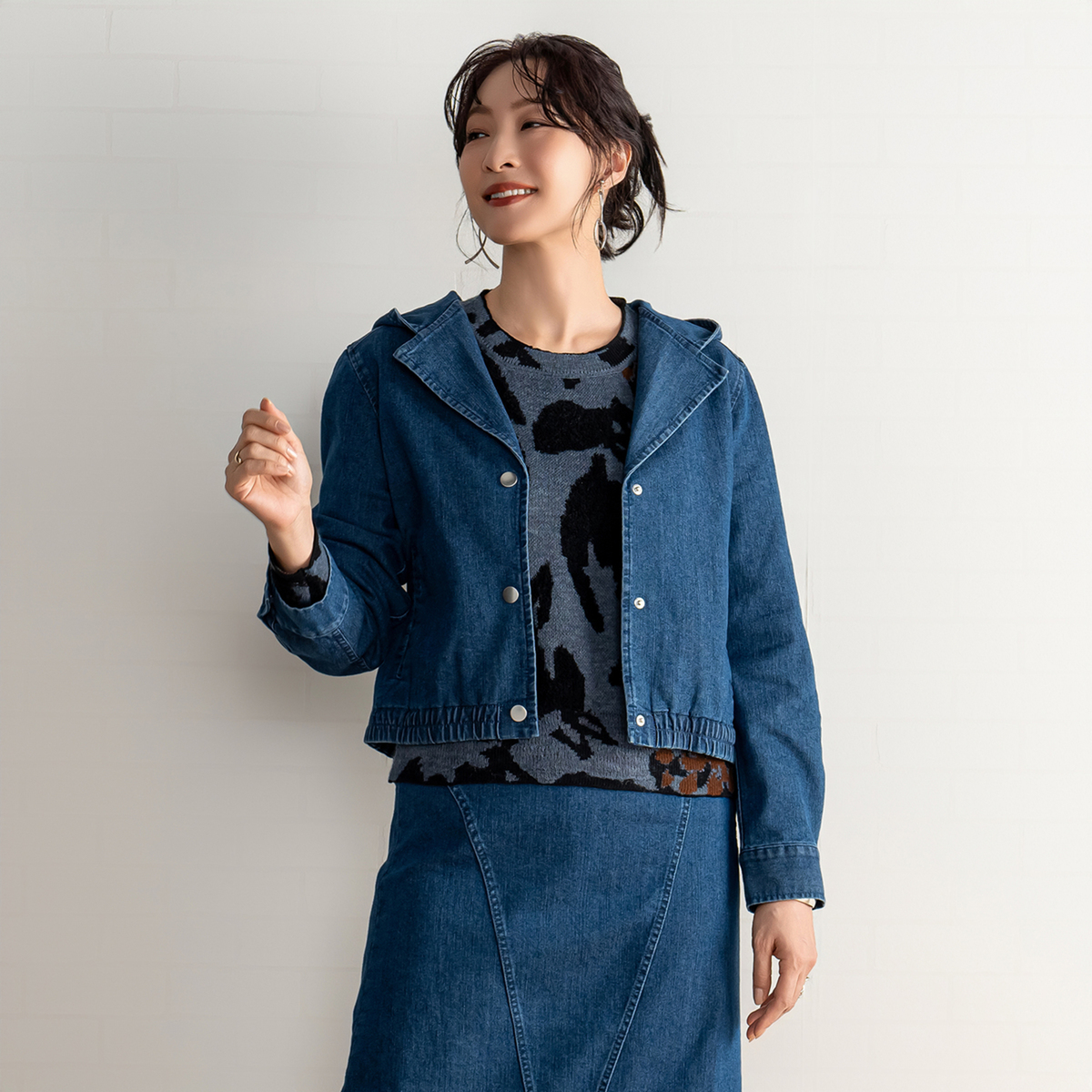 MASAGO ストレッチデニムフーディージャケット マサゴ（MASAGO） - QVC.jp