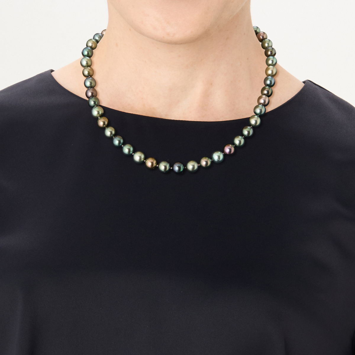 SV 黒蝶真珠ナチュラルマルチカラーネックレス Jewel of Lotus