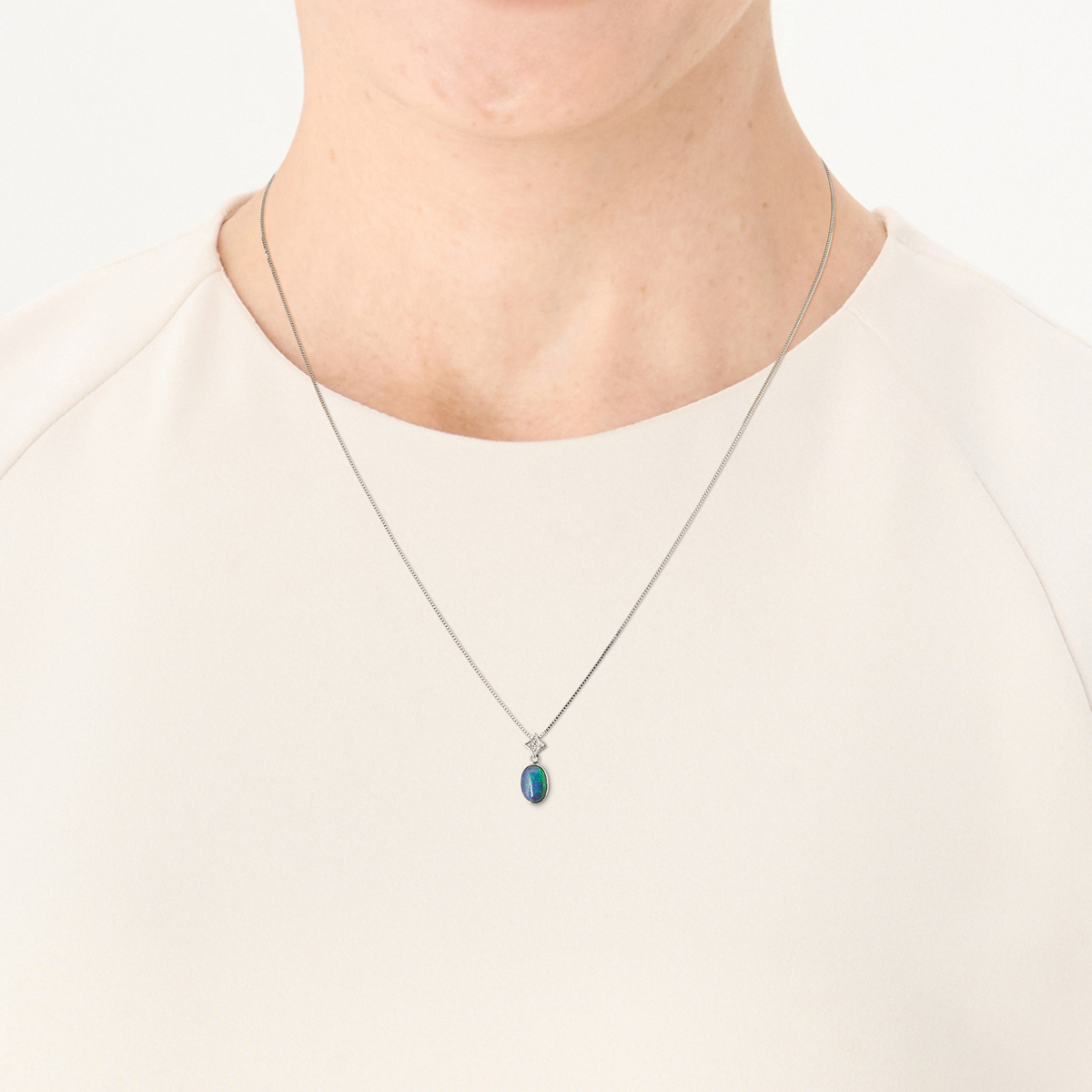 18金 18kブラックオパールペンダントトップ ブラックオパール18K ネックレス