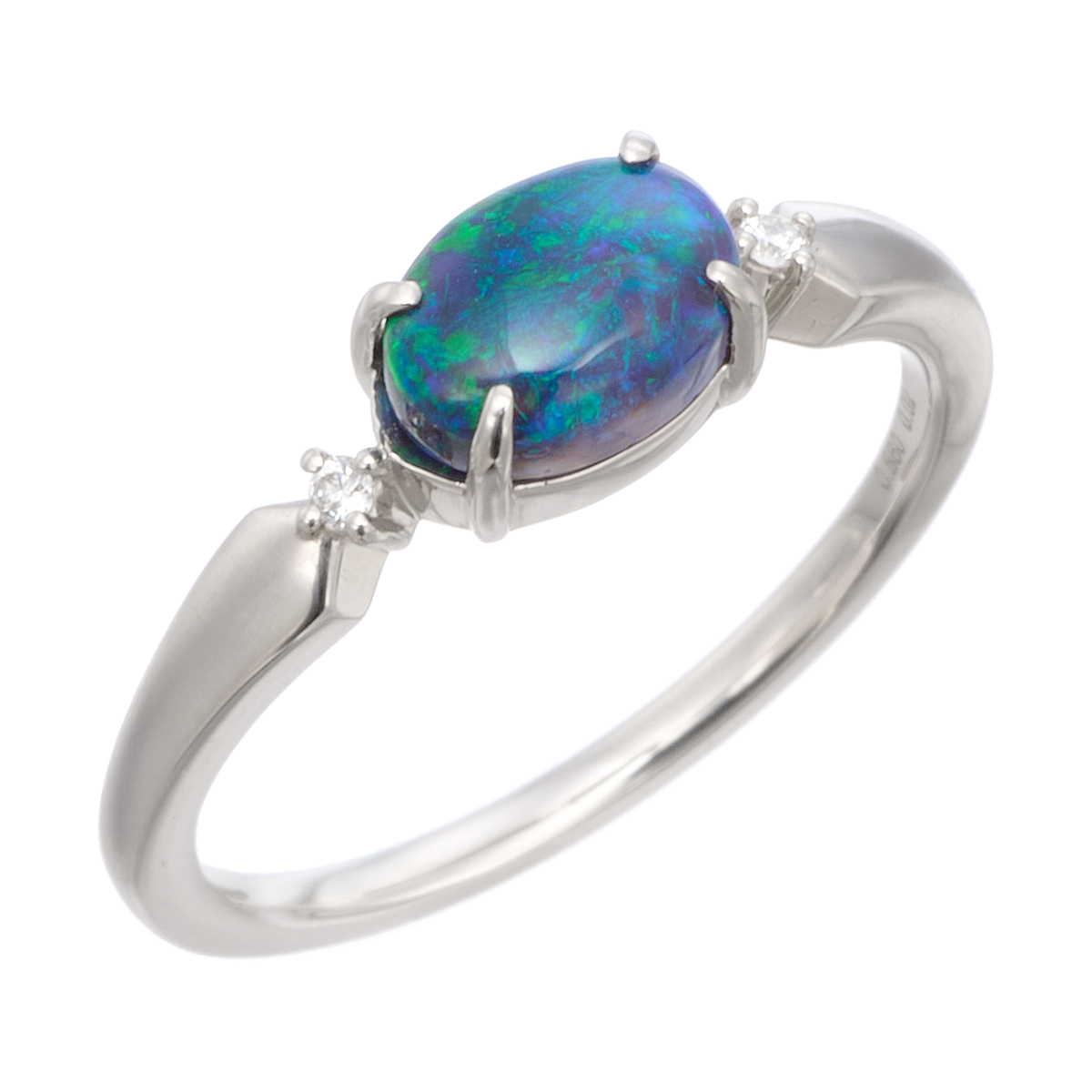 ブラックオパール PT900 リング 0.4ctUP - QVC.jp