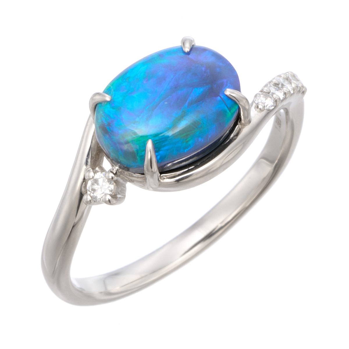 ブラックオパール　リング　約16.5号　ダイヤモンド　PT900 楽天市場】PT900 ブラックオパール ダイヤモンド リング : ジェム