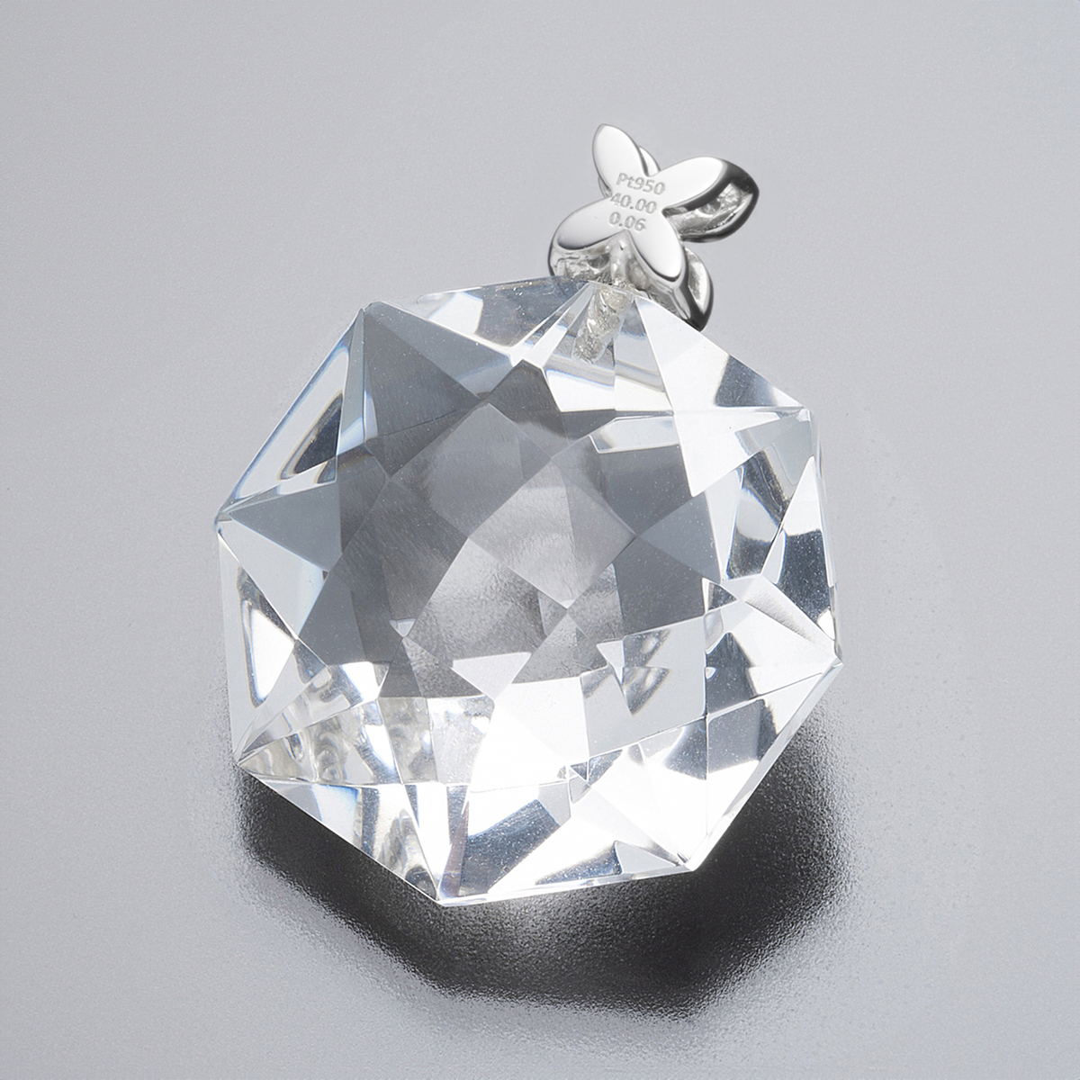 PT950八角水晶ペンダントヘッド40.0ctUP スタックカラーズ