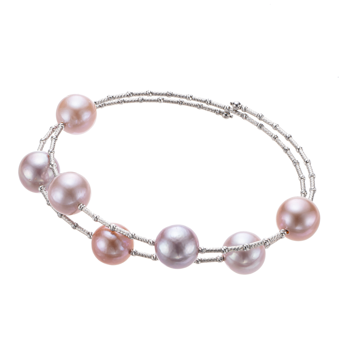 No.390 マルチカラーパールのブレスレット ブラックパール マルチ  