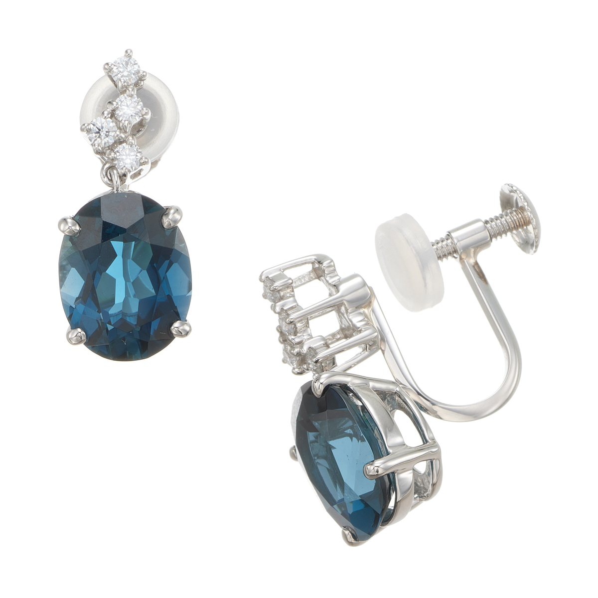 オストロロンドンブルートパーズPTイヤリング/ピアス計4ctUP - QVC.jp