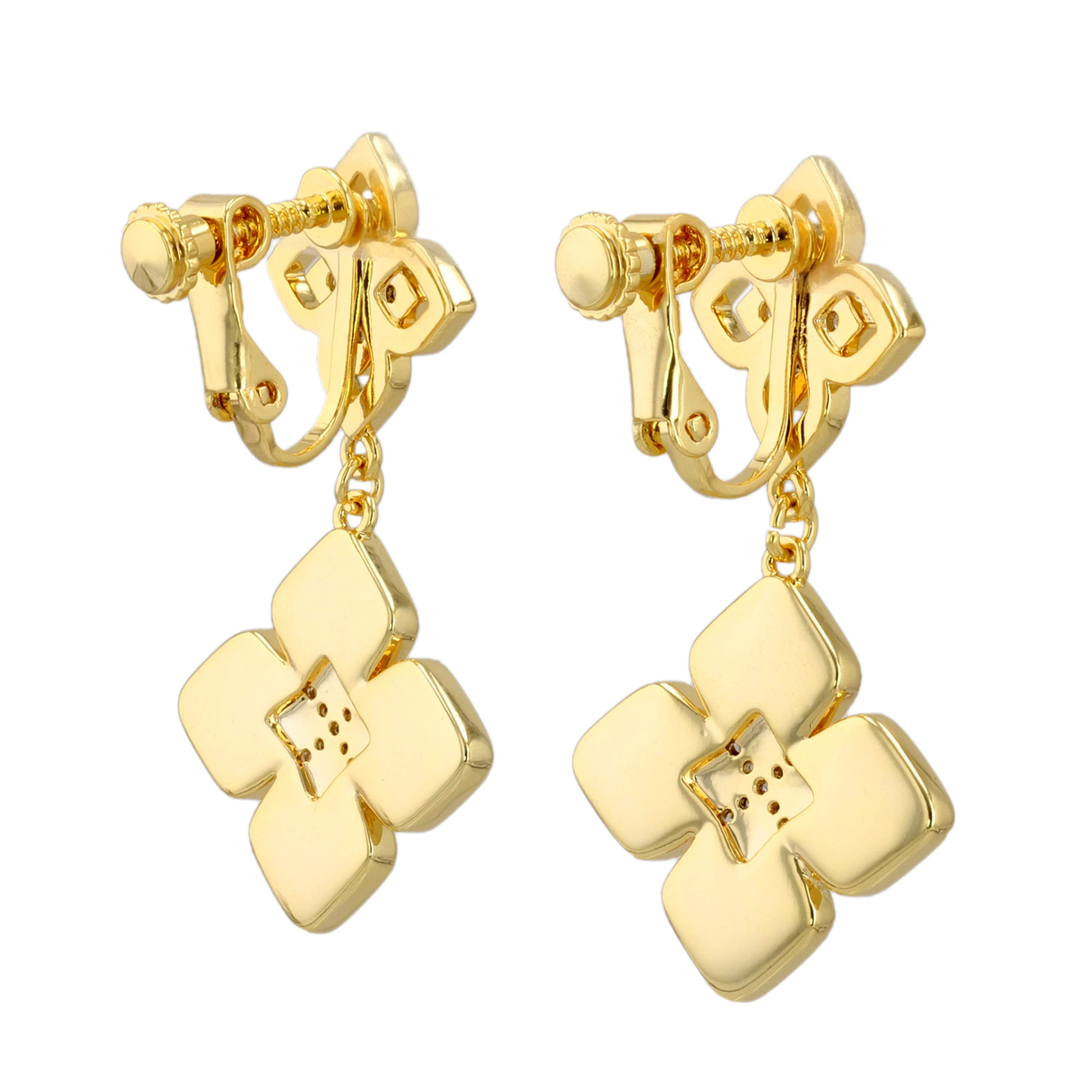 JinkaNezu シェル＆CZ フラワーモチーフ イヤリング/ピアス ジンカネヅ