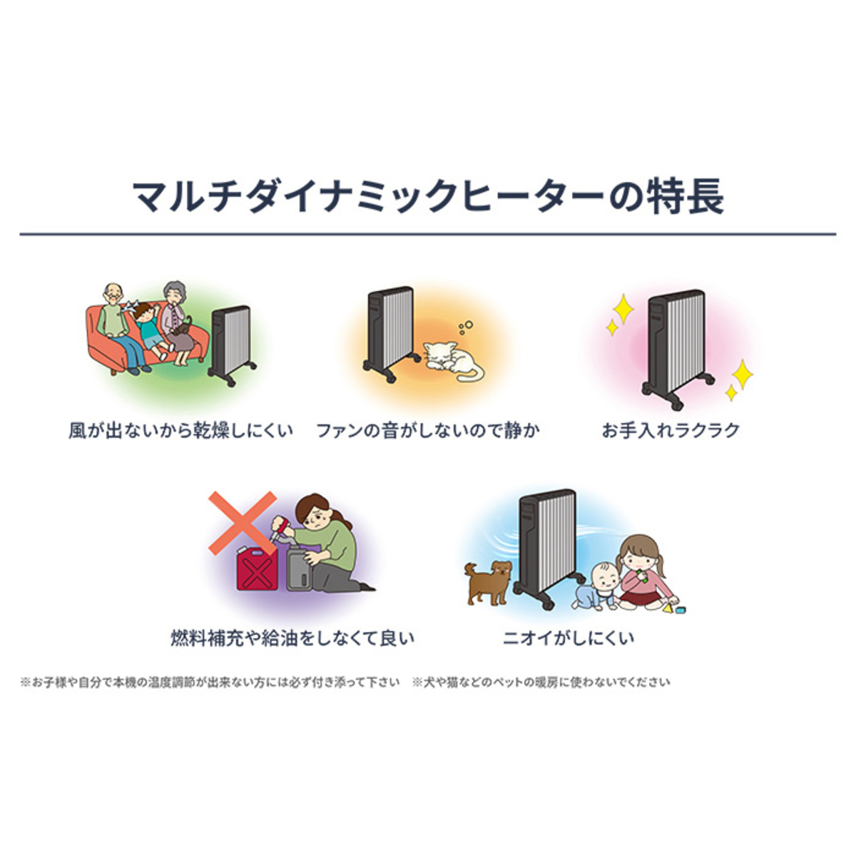 デロンギ マルチダイナミックヒーター MDHU09-BK 8畳用 デロンギ