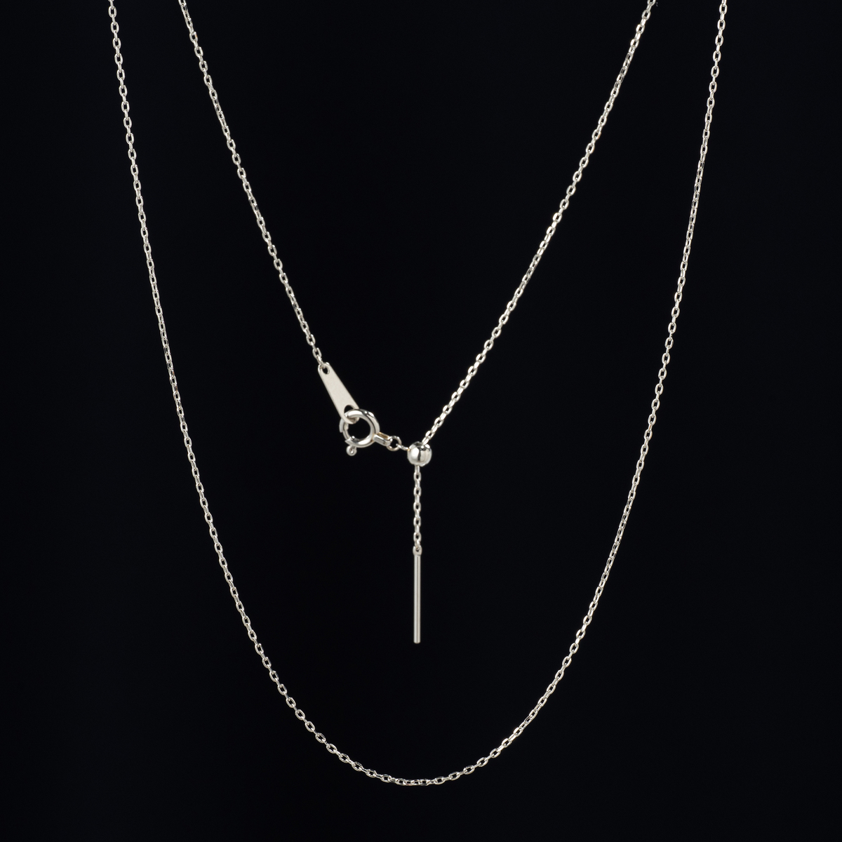 pt950 シンプル　チェーン　ネックレス PT950 スルーピン付カットアズキチェーン ネックレス 45cm [M