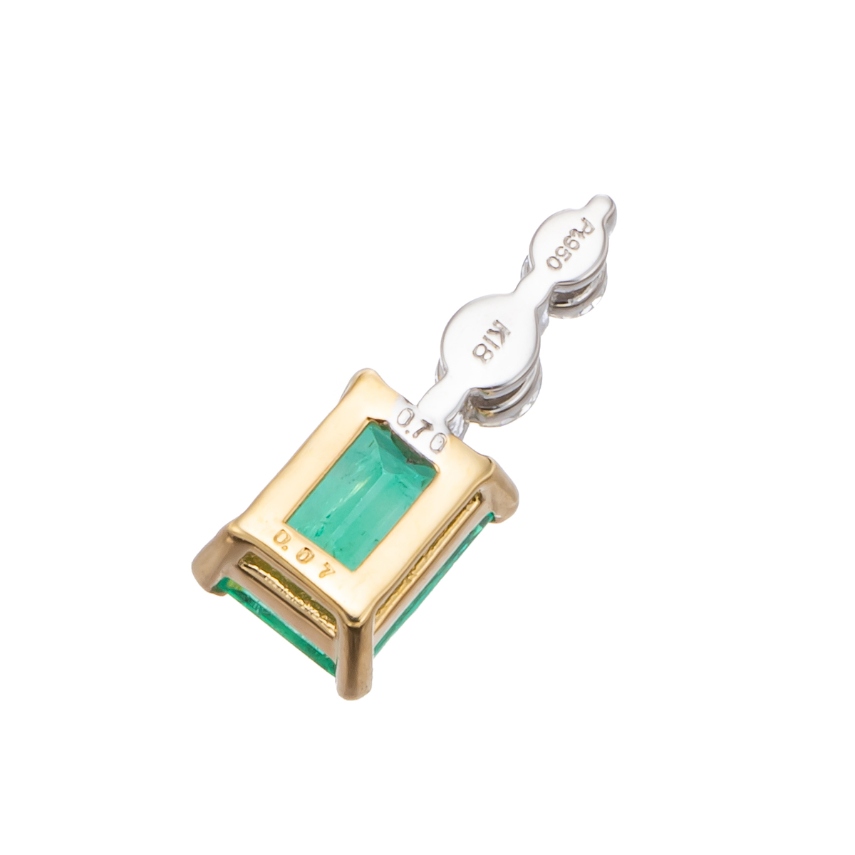 PT/18KYGコロンビア産エメラルドペンダントヘッド0.7ctUP ジュエル