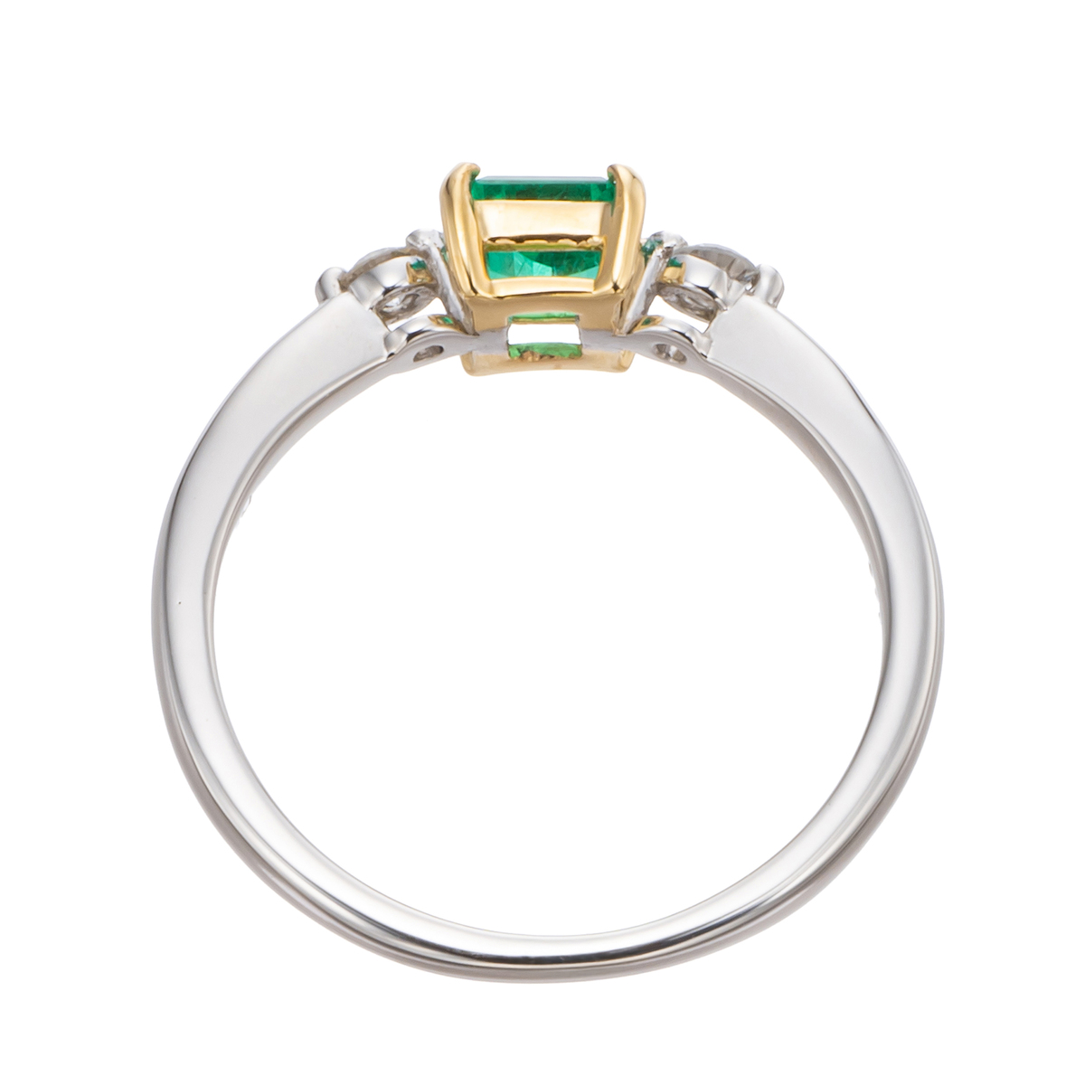 PT950/18KYG コロンビア産エメラルド リング 0.3ctUP ジュエルバール