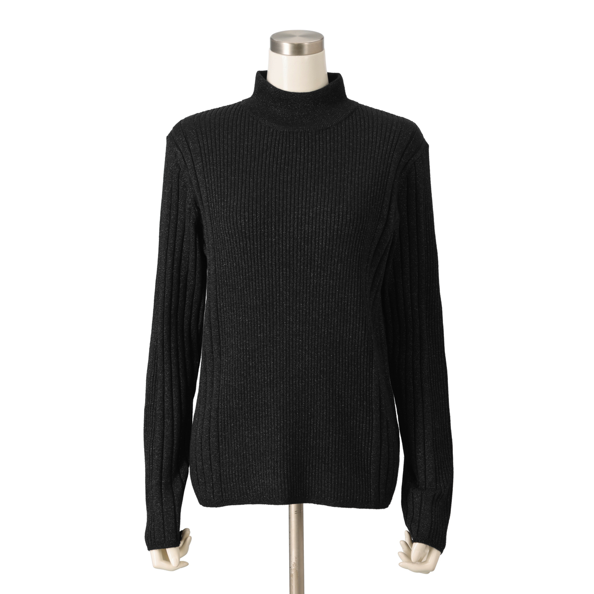 Anne Coquine ウールミックスラメニットリブプルオーバー アンコキーヌ