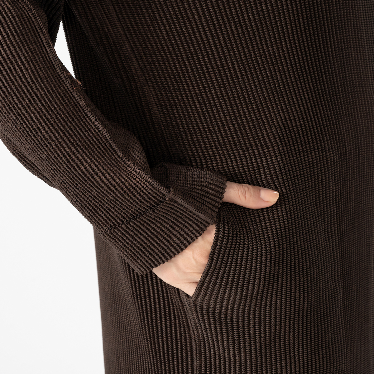 SPECCHIO シャトルプリーツフリーサイズフーディロングカーデ