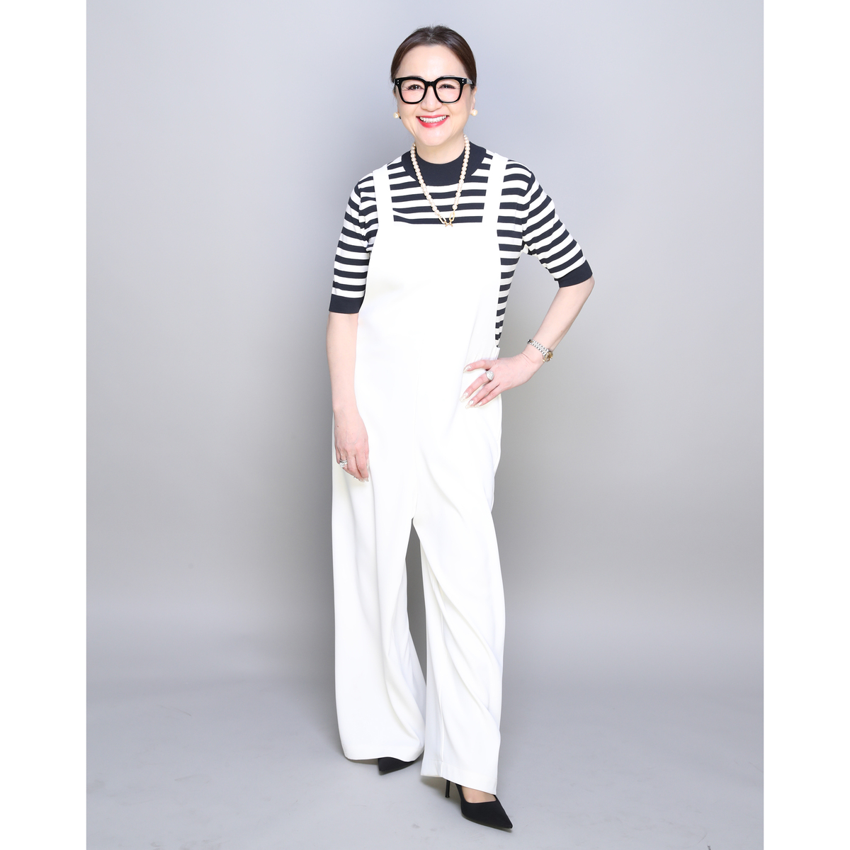 ANNE COQUINE ツイル大人スタイルアップオールインワン アンコキーヌ