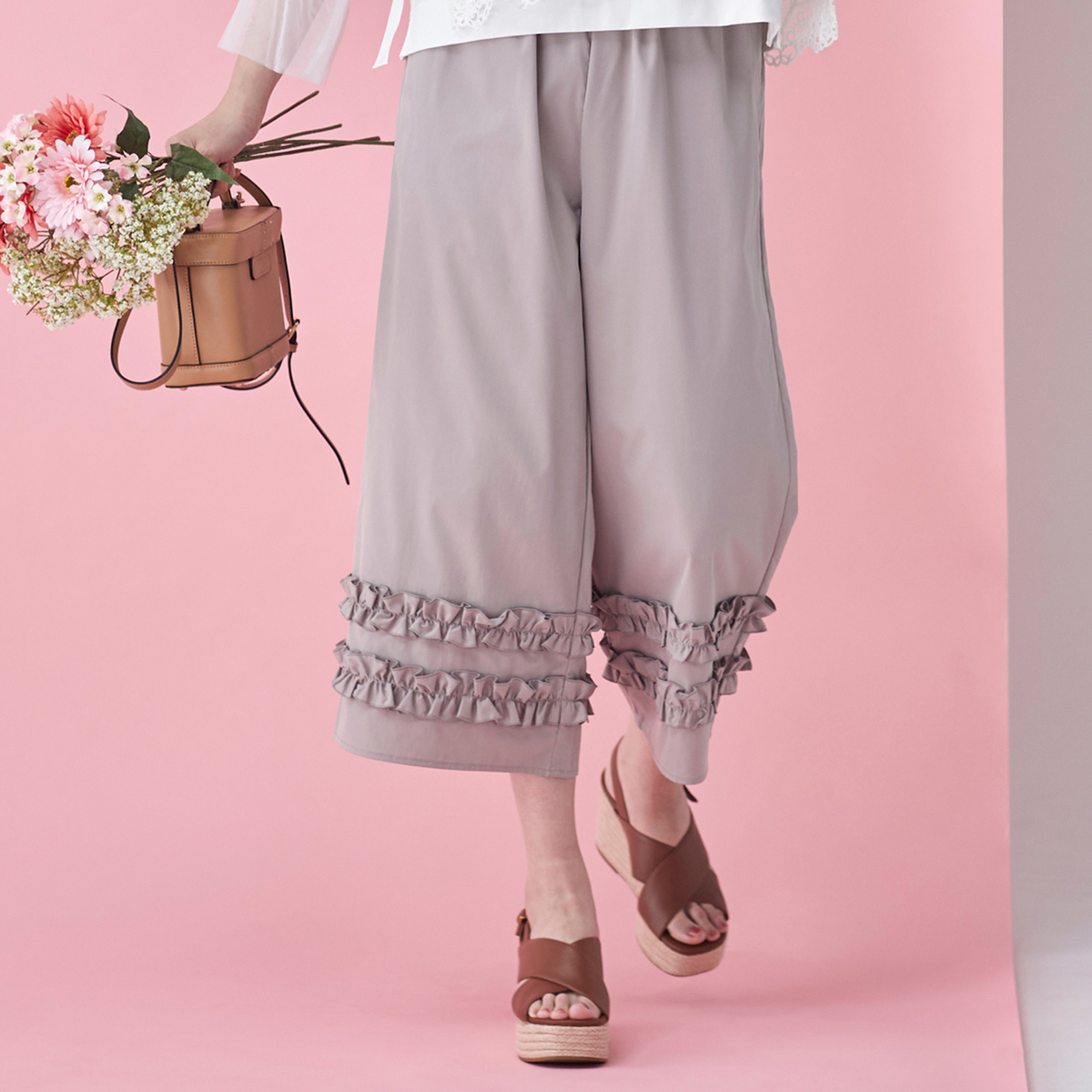 &LOVE 軽やかに揺れる撥水ふりるスカーチョ アンドラブ（&LOVE） - QVC.jp