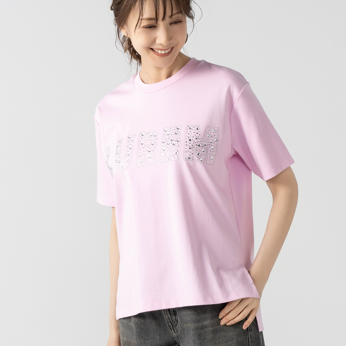 LUREM コットンスムースラインストーンTシャツ LUREM（ルアム） - QVC.jp