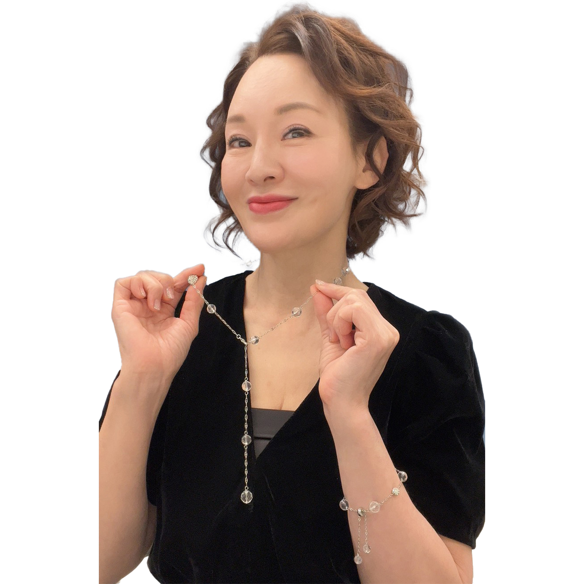 JinkaNezu シャイン クリスタル 2way ネックレス ジンカネヅ