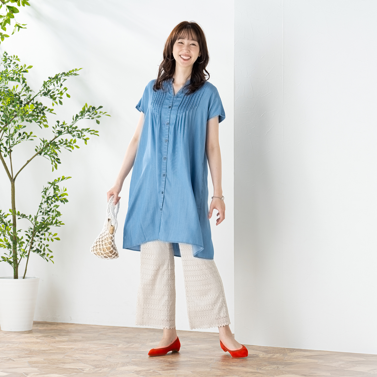 Coeur sucre 透かし編みレースレイヤードパンツ クールシュクレ（COEUR
