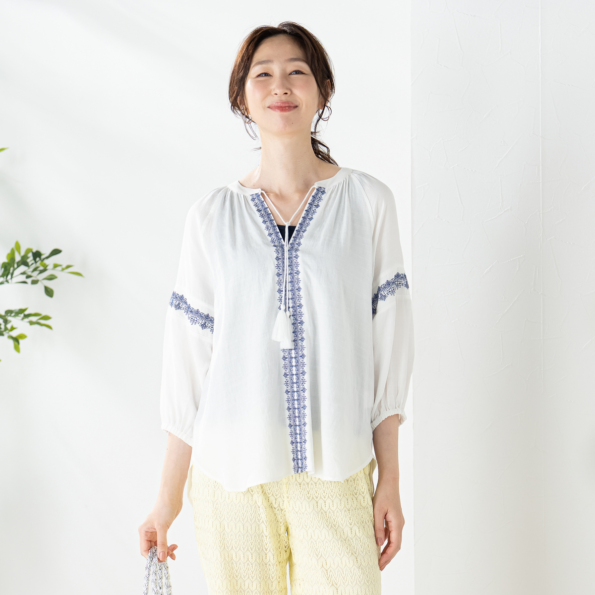 Coeur sucre 華やか刺繍大人のカフタンブラウス クールシュクレ（COEUR
