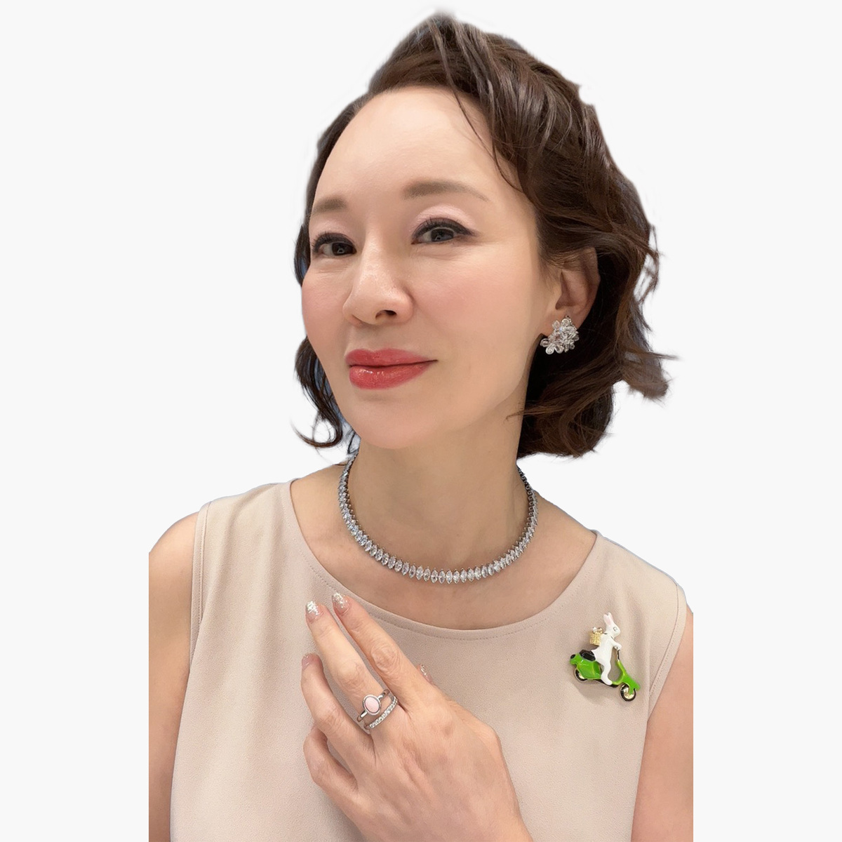 JinkaNezu CZ ベルフルール イヤリング/ピアス ジンカネヅ（JinkaNezu