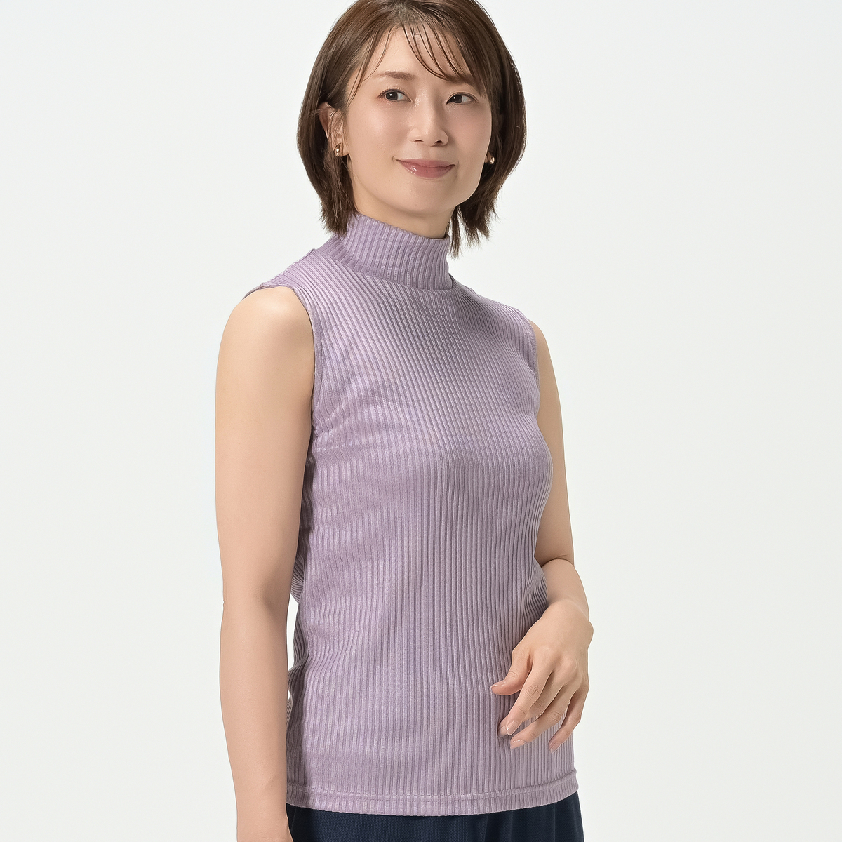 Ciel Lavie 綿混ノースリーブハイネックプルオーバー シエルラヴィ