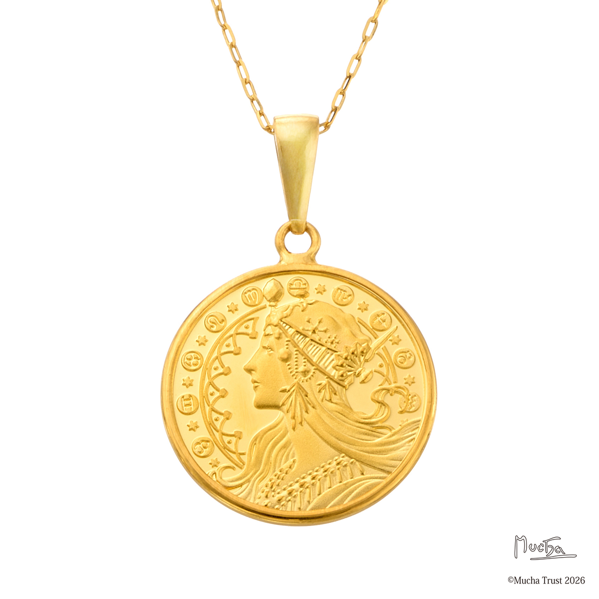 ミュシャ「黄道十二宮」メダルペンダント 1/20oz - QVC.jp