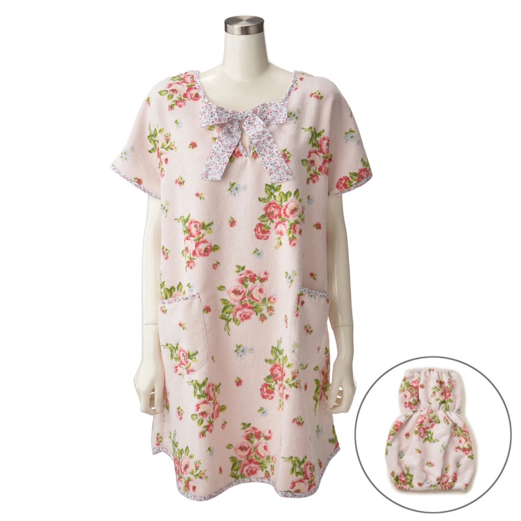 Atelier Equal タオルキャップ付花柄タオルワンピース No Qvc Jp
