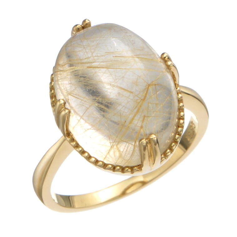 18k Yg ルチルクォーツ リング 10 0ctup No Qvc Jp