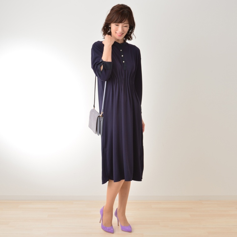 Falsetto 大人モードの美ドレープワンピース ファルセット Falsetto No Qvc Jp