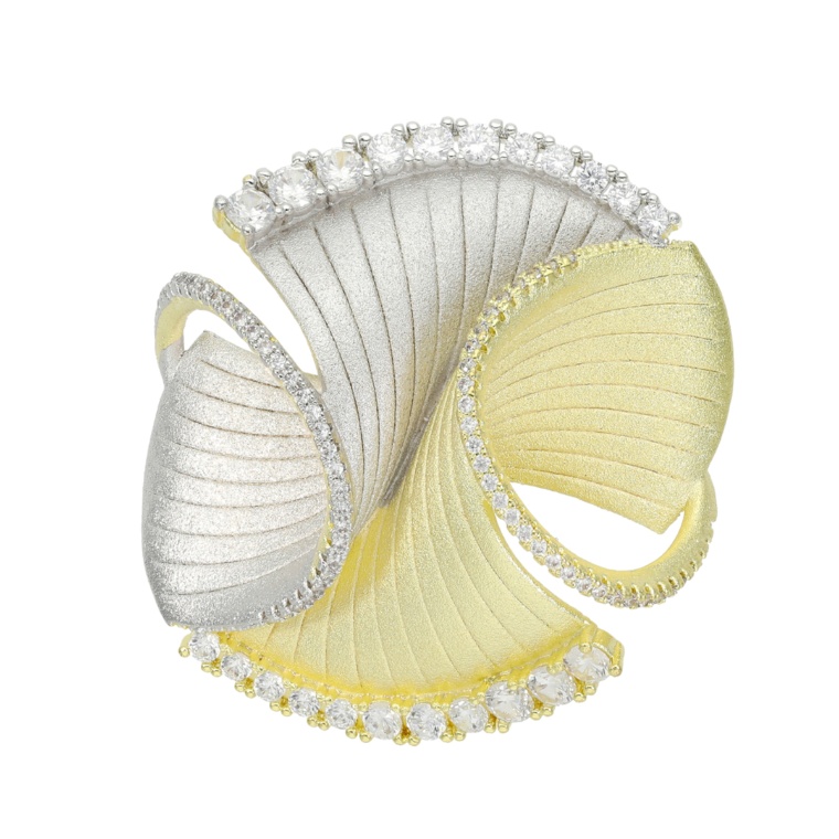 CZ シャイニーフェザー ペンダントヘッド/ブローチ [リピス]