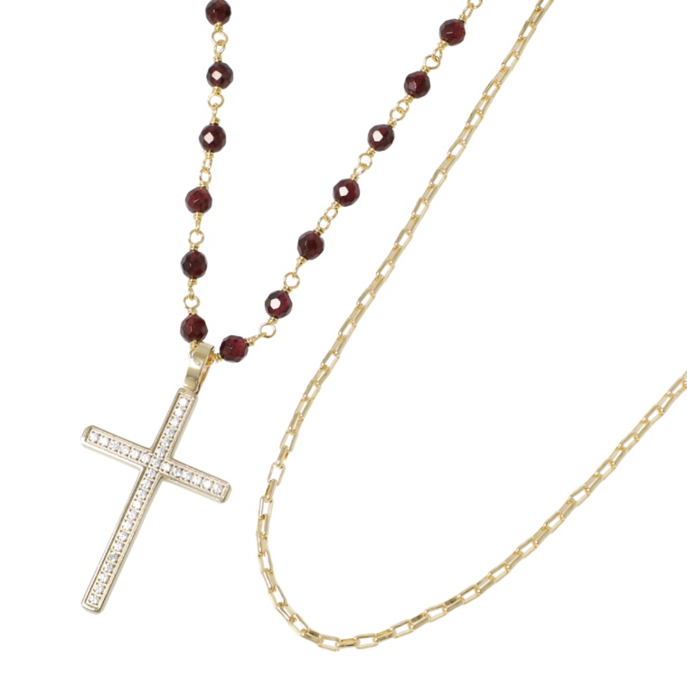 Tar Tar ガーネット クロスポイント ネックレス[ミトロン]