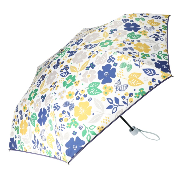 ルナジュメール UV+1級遮光+晴雨兼用北欧花柄折傘