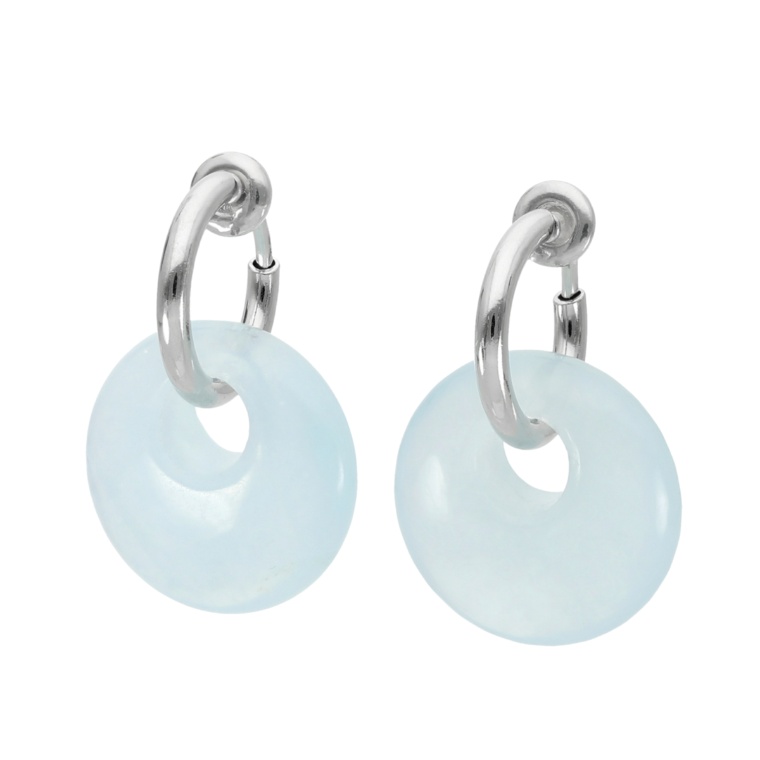 Tar Tar アクアマリン ラウンド イヤリング/ピアス[セシーリア]