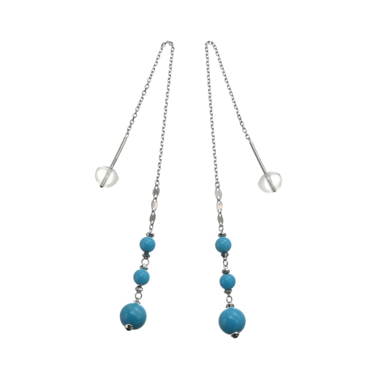 スリーピングビューティートルコ石 純PT アメリカンピアス