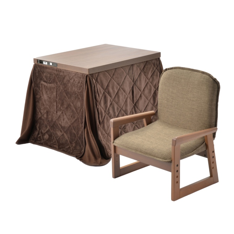 おひとり様用コタツ3点セット USBポート&ACコンセント付