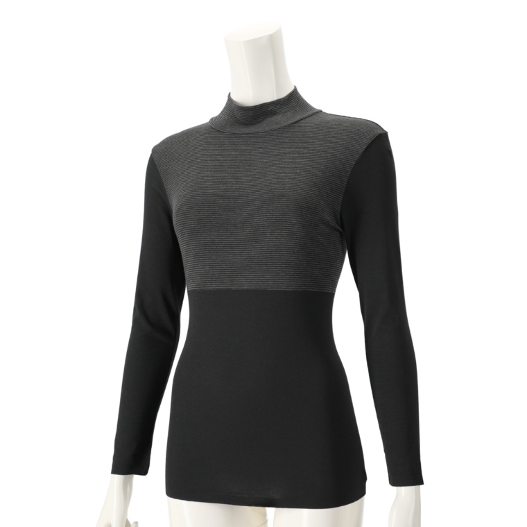 グンゼホットマジック 集中保温シームレス ハイネック8分袖