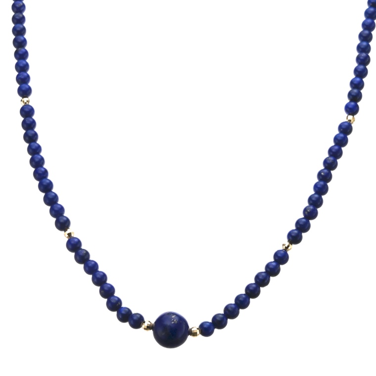 ジュエルバール 18K YG ラピスラズリ ボリュームネックレス