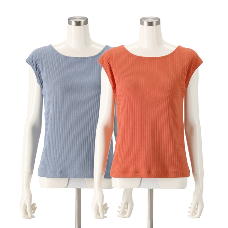 ツインクロス リブブラTシャツ カラーが選べる2点セット