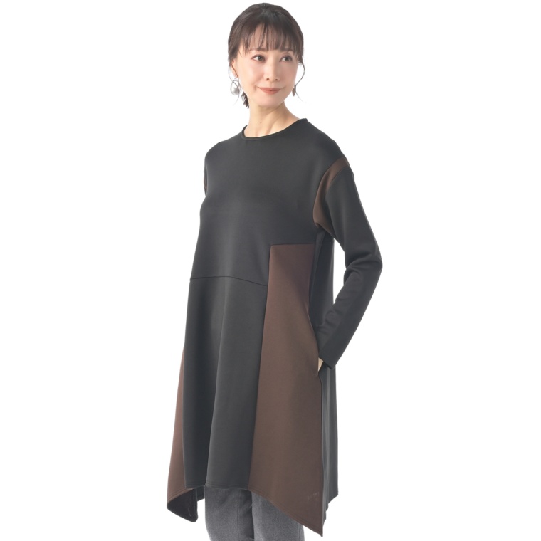 BOUTIQUE JUNKO 配色チュニックワンピース