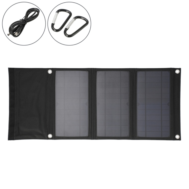 大容量バッテリーも充電 21W折りたたみソーラーパネル