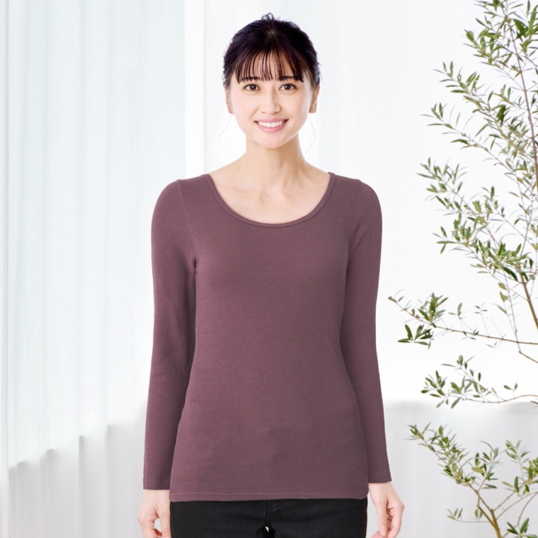 グンゼ ホットマジック ふっくらコットン クルーネック8分袖