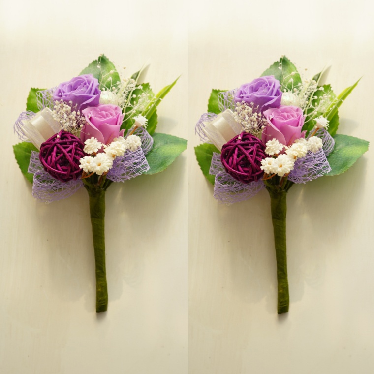 プリザーブド仏花 双紫 2個組 花のみ