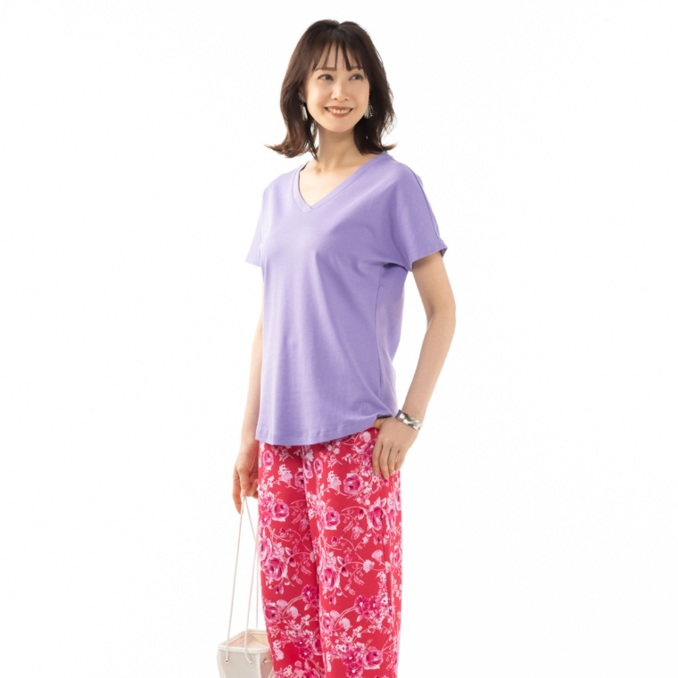 Isaac Mizrahi Live シルキーコットンVネックプルオーバー