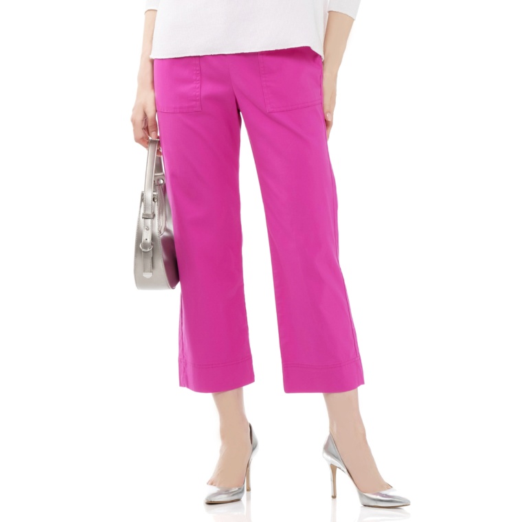 Isaac Mizrahi Live 起毛サテンクロップドパンツ