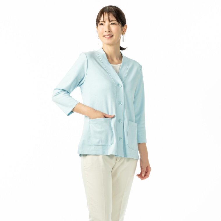 Isaac Mizrahi Liveシルキーコットン前ボタンカーディガン