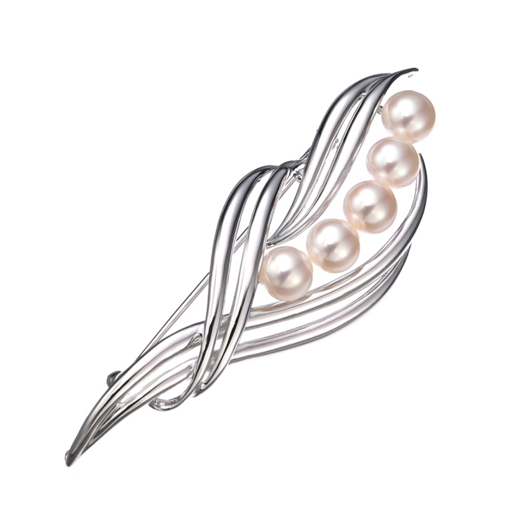 SV 淡水真珠 デザインブローチ