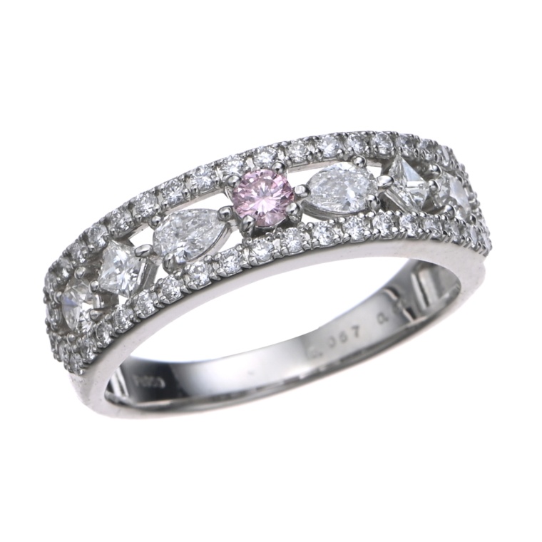 PT950 ファンシーインテンスピンクダイヤモンドリング
