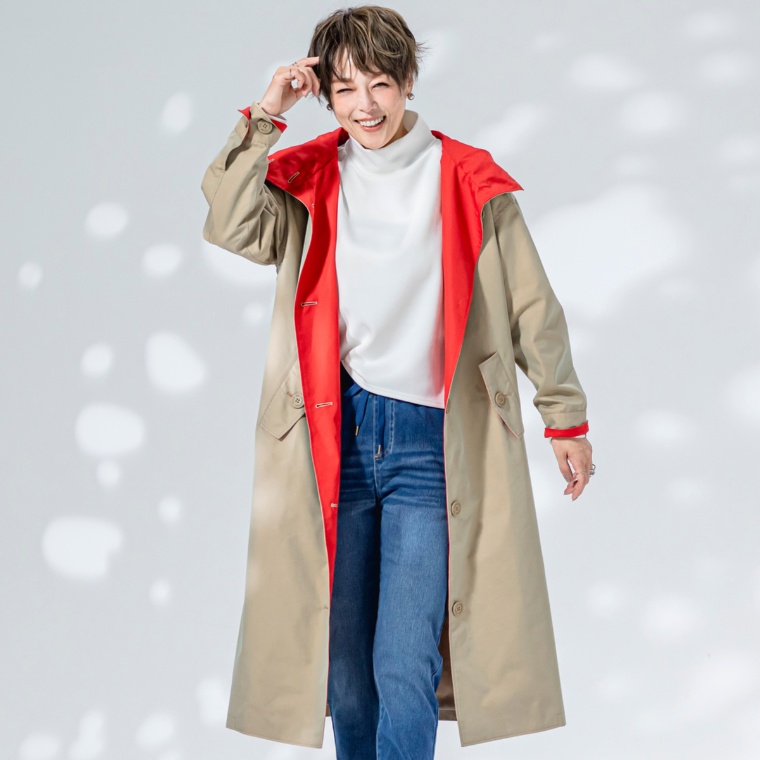 Give Re-Collection カラーコンビスプリングコート